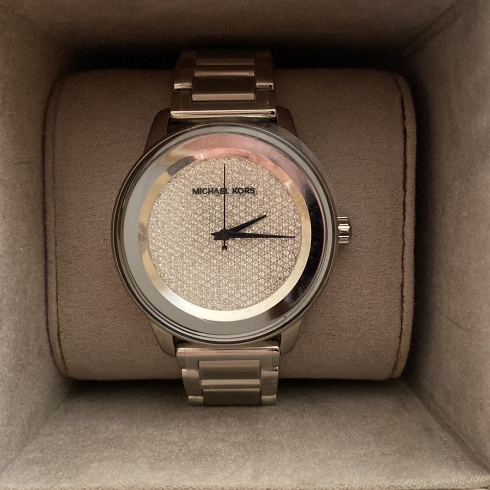 Michael Kors Silver Watch with Crystal Dial - Picture 7 of 7